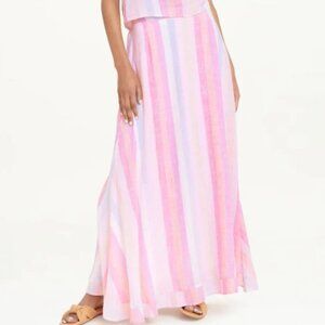 NWT Splendid Sunset Hibiscus Stripe Linen Blend Maxi Skirt size Small